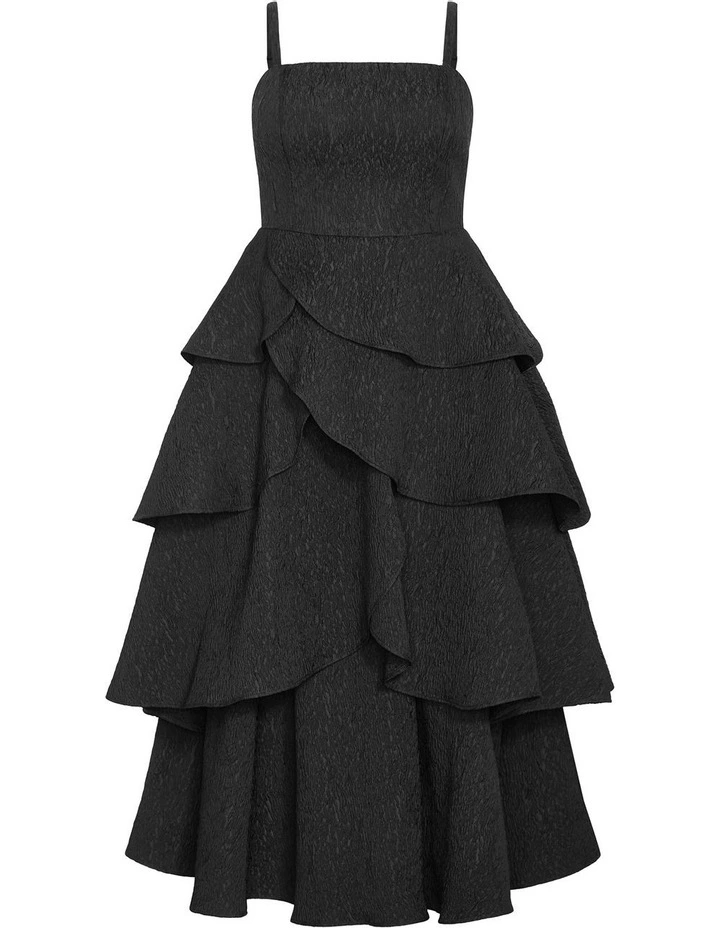 Elizabeth Tiered Frill Maxi Dress in Black image 5