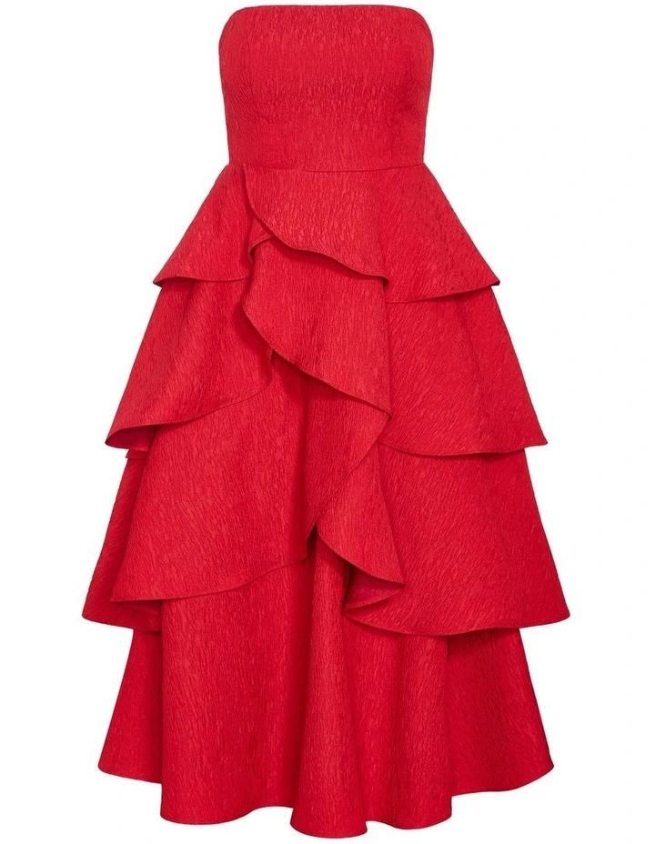 Elizabeth Tiered Frill Maxi Dress in Crimson image 3