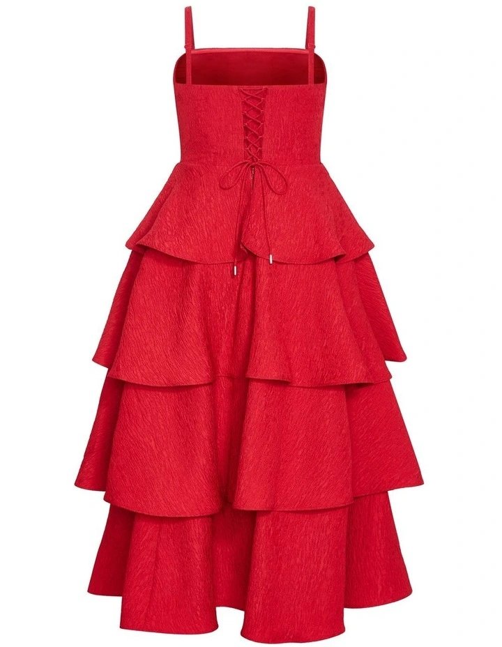 Elizabeth Tiered Frill Maxi Dress in Crimson image 6
