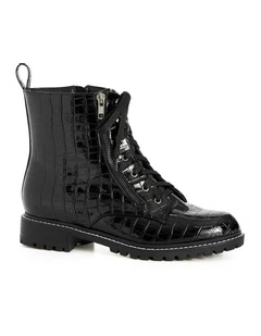 Wide Fit Birdie Ankle Boot in Black