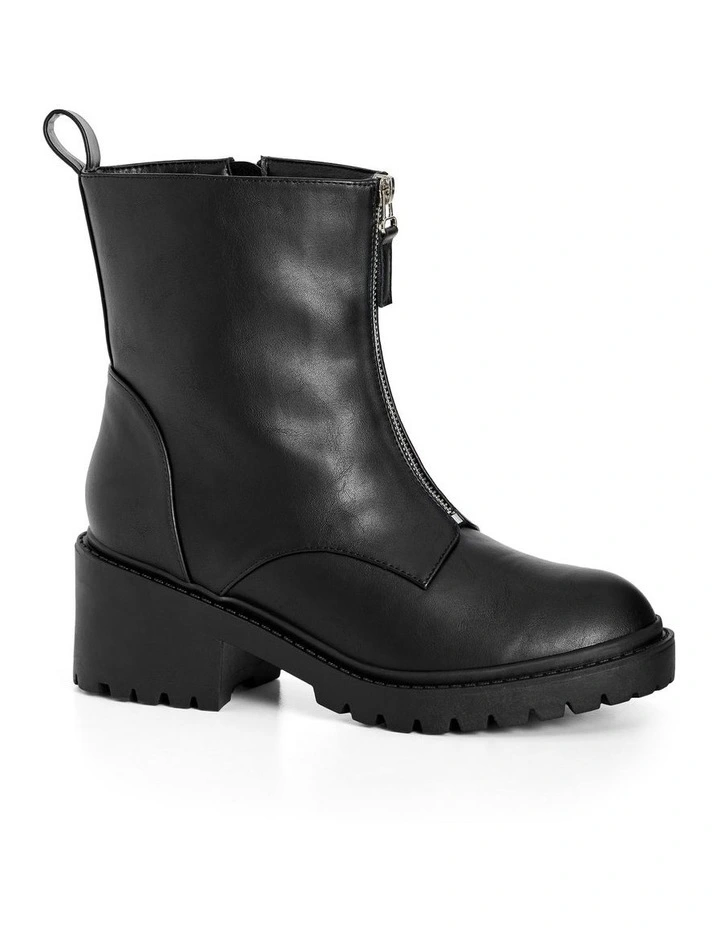 Wide Fit Zelda Zip Ankle Boots in Black image 1