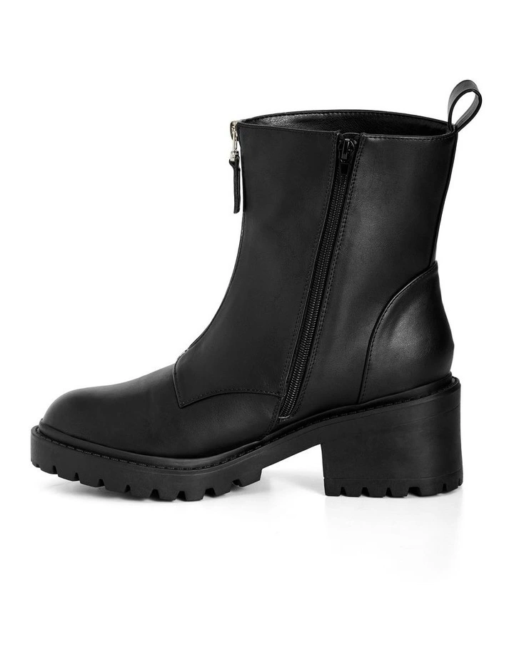 Wide Fit Zelda Zip Ankle Boots in Black image 4