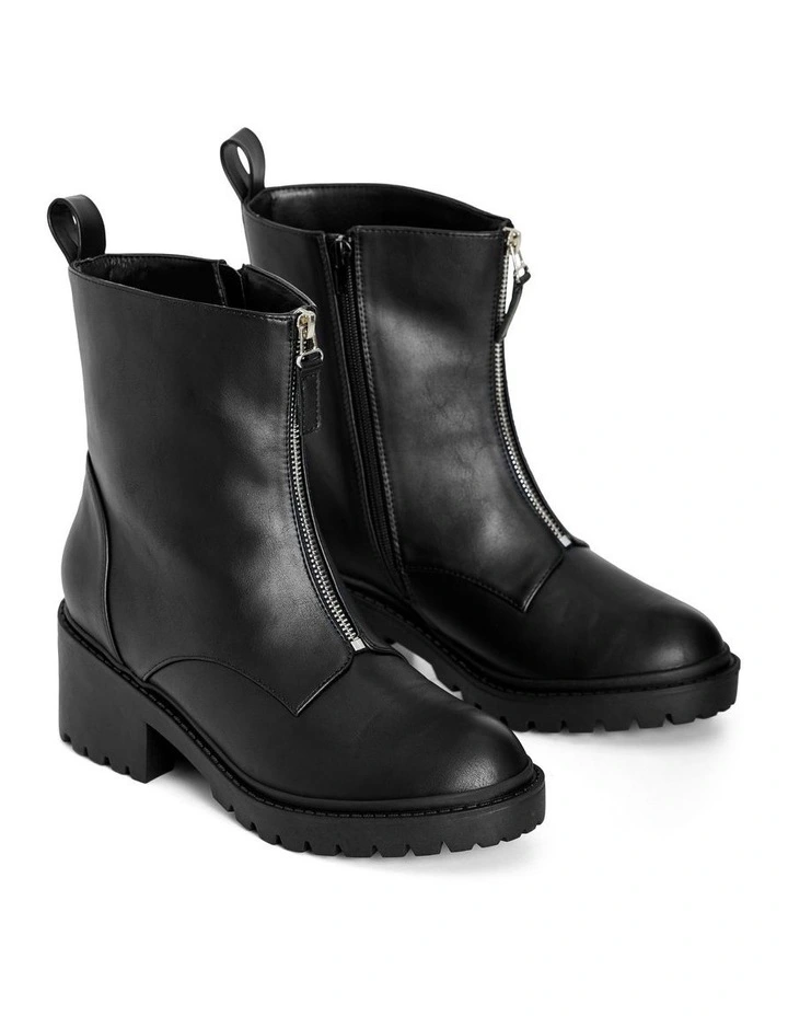 Wide Fit Zelda Zip Ankle Boots in Black image 6
