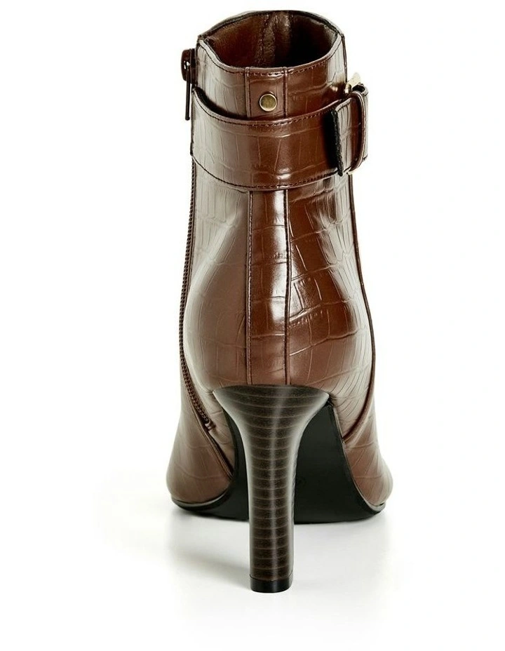 Wide Fit Tory Ankle Boots in Chocolate Brown image 3