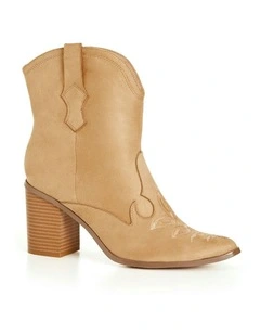 Wide Fit Elodie Mid Boot in Toffee