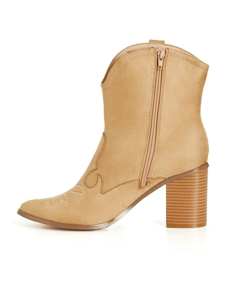 Wide Fit Elodie Mid Boot in Toffee image 4