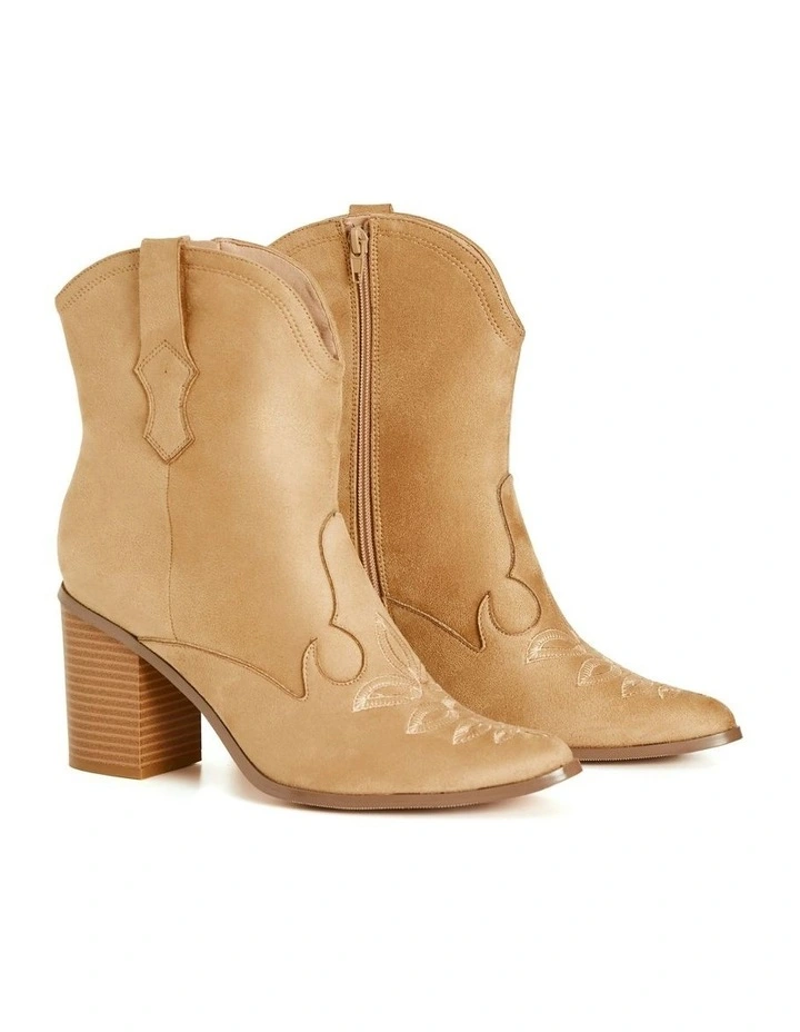 Wide Fit Elodie Mid Boot in Toffee image 6