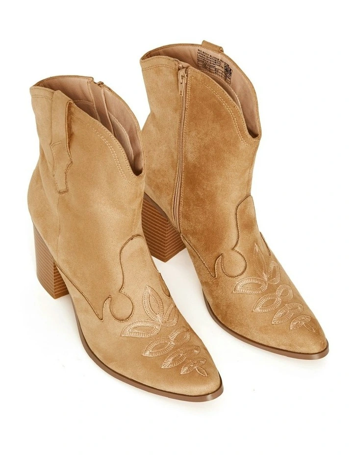 Wide Fit Elodie Mid Boot in Toffee image 7
