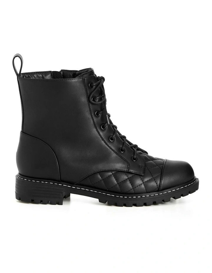 Wide Fit Lace Up Ankle Boot in Black image 1