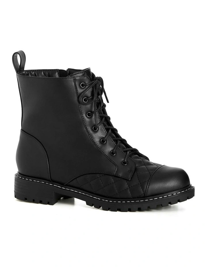 Wide Fit Lace Up Ankle Boot in Black image 2