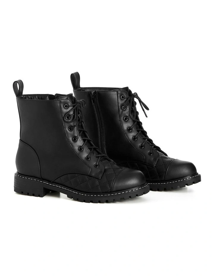 Wide Fit Lace Up Ankle Boot in Black image 6