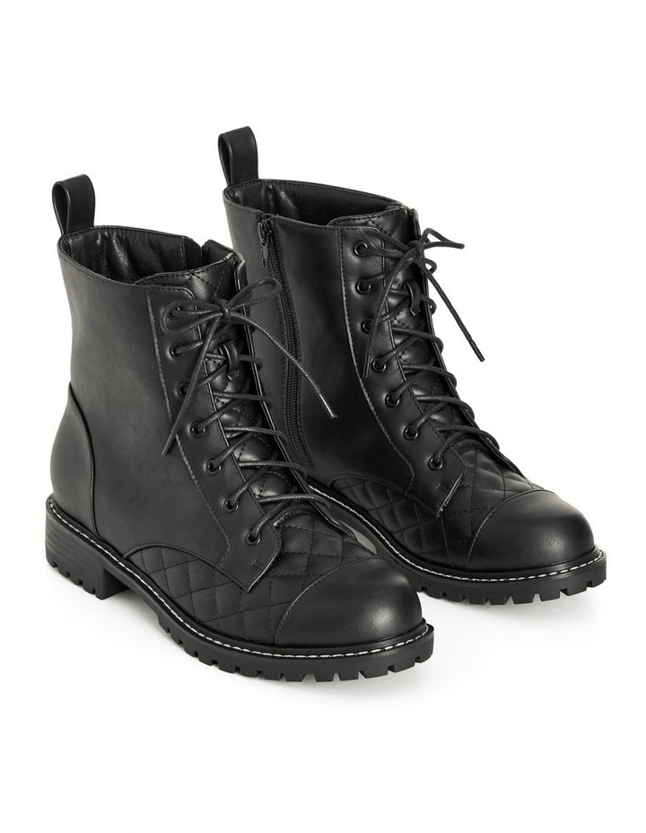 Wide Fit Lace Up Ankle Boot in Black image 7
