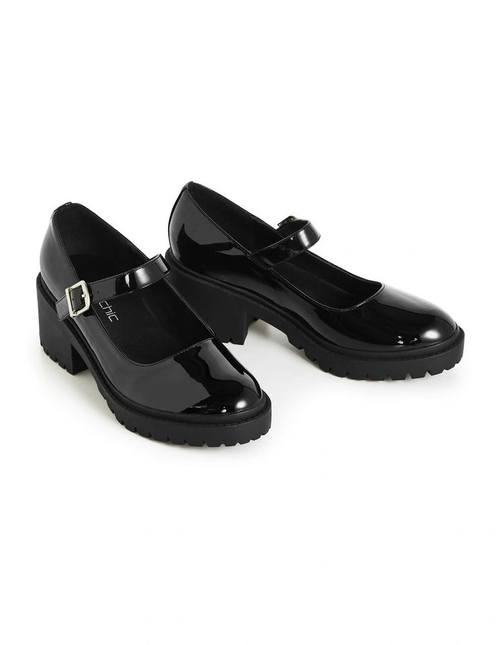 WIDE FIT Luna Platform in Black image 6