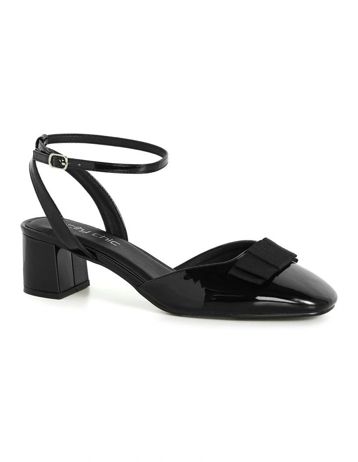 WIDE FIT Aria Heel in Black image 2
