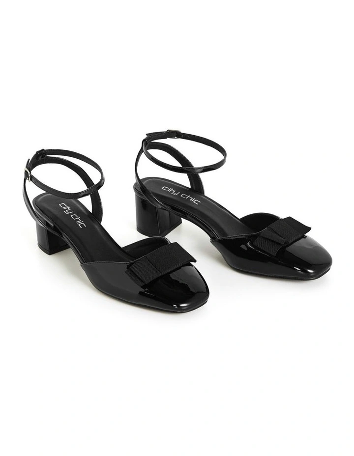 WIDE FIT Aria Heel in Black image 6