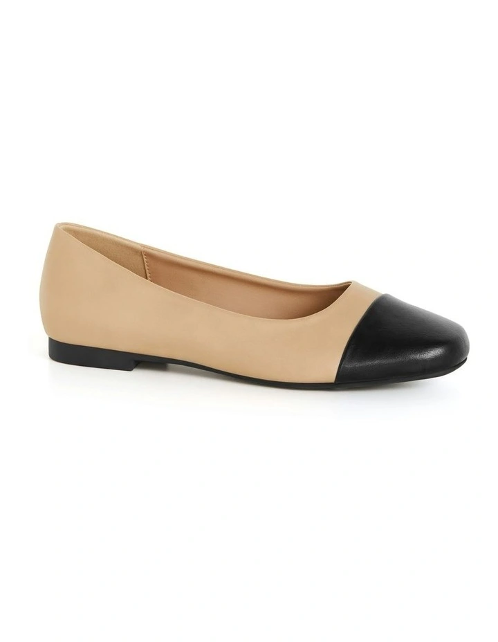 WIDE FIT Ebony Ballet Flat in almond image 2