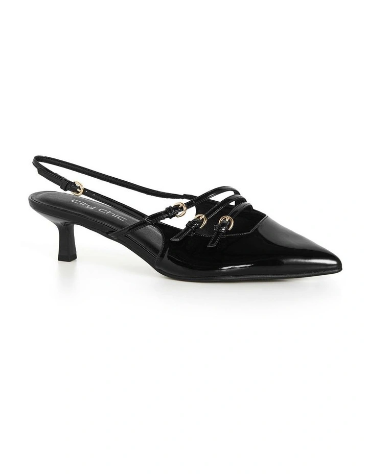 WIDE FIT Novah Heel in Black image 2