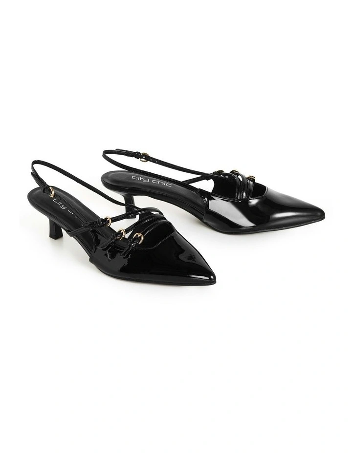 WIDE FIT Novah Heel in Black image 6