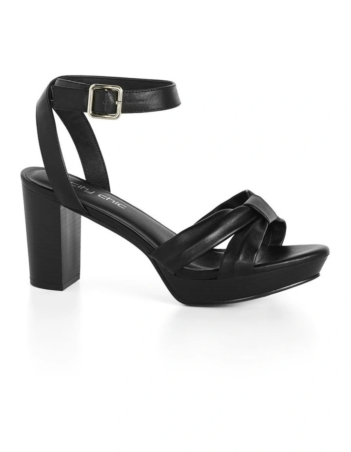 WIDE FIT Leah Platform in Black image 2