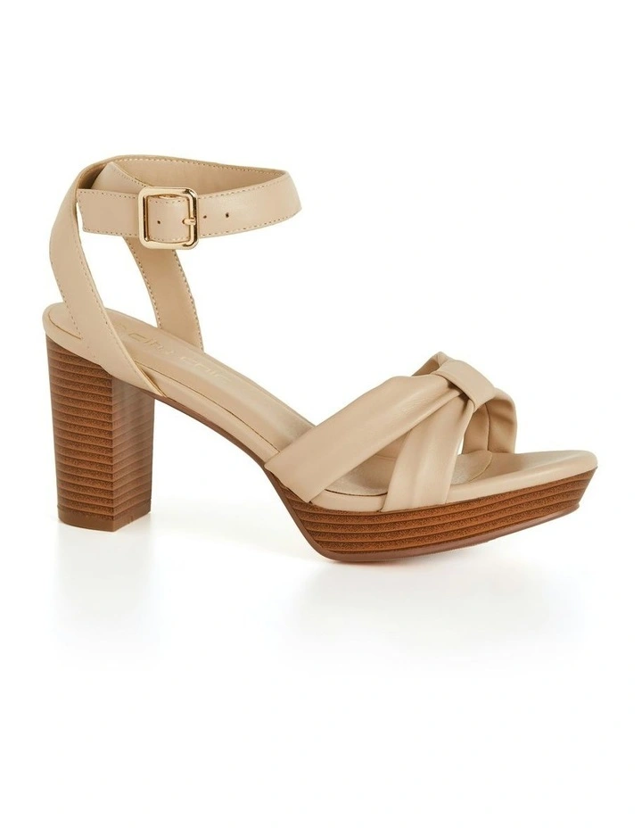Wide Fit Leah Platform in Tan image 2
