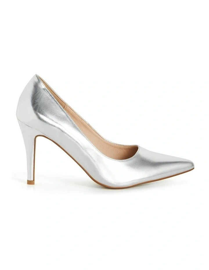 Wide Fit Petunia Pump in Silver image 1