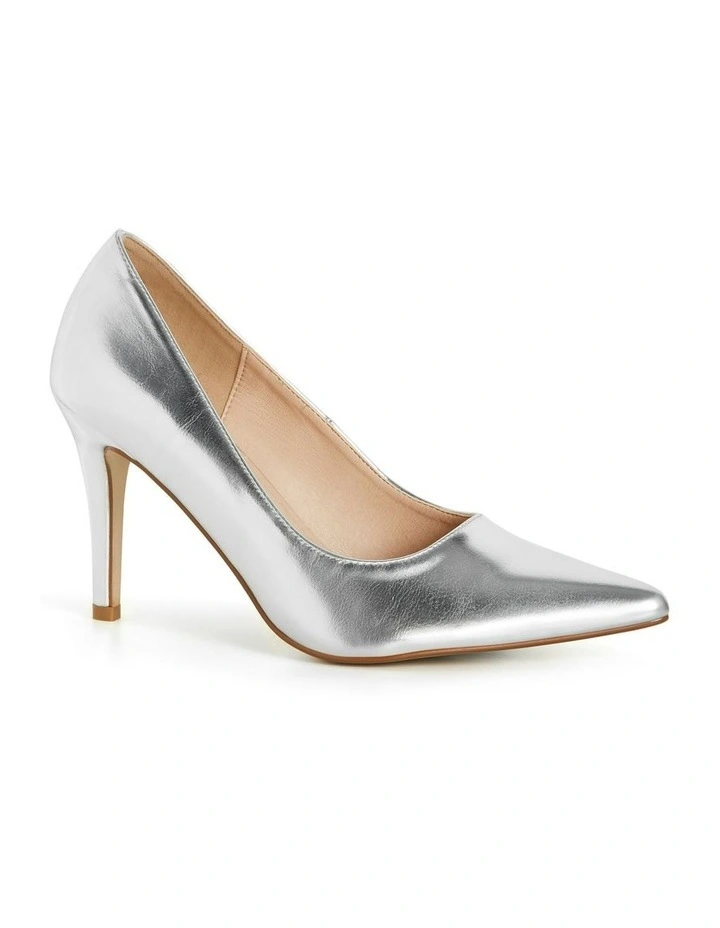 Wide Fit Petunia Pump in Silver image 2
