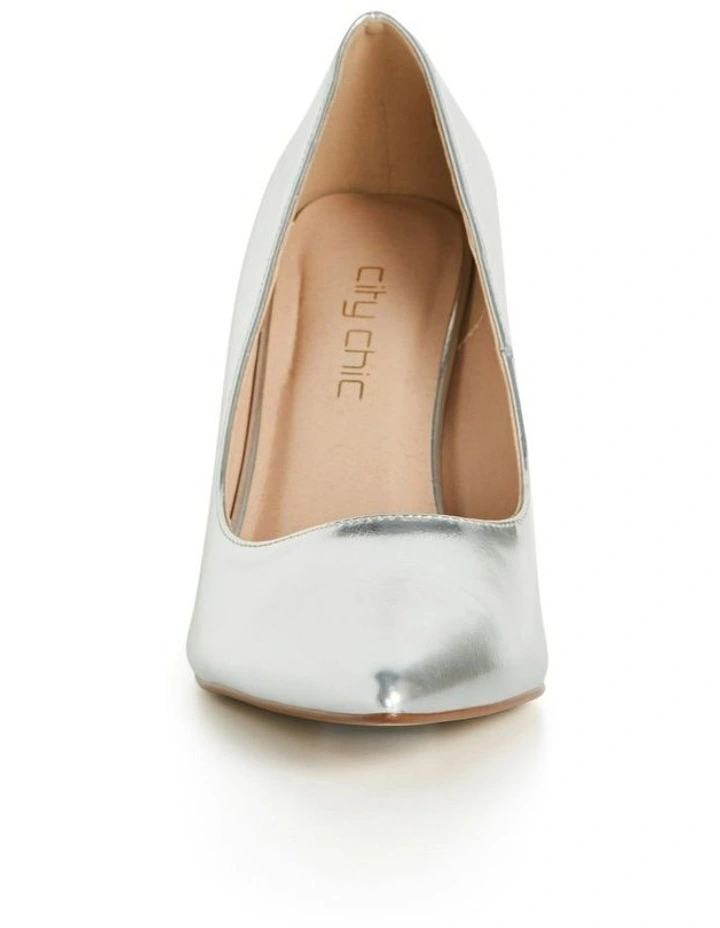 Wide Fit Petunia Pump in Silver image 5