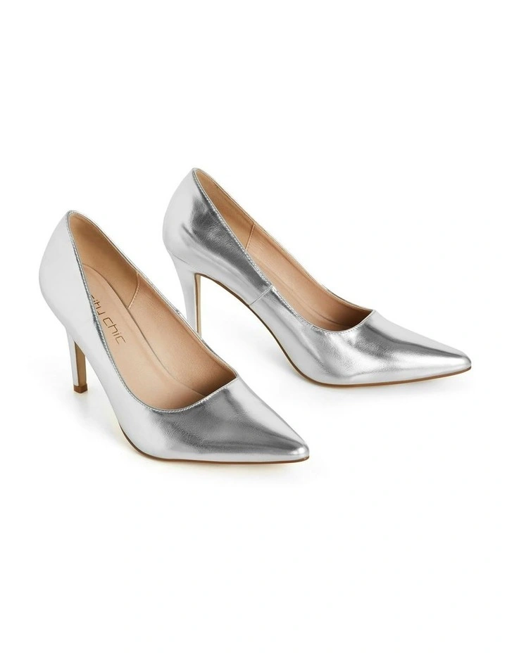 Wide Fit Petunia Pump in Silver image 6