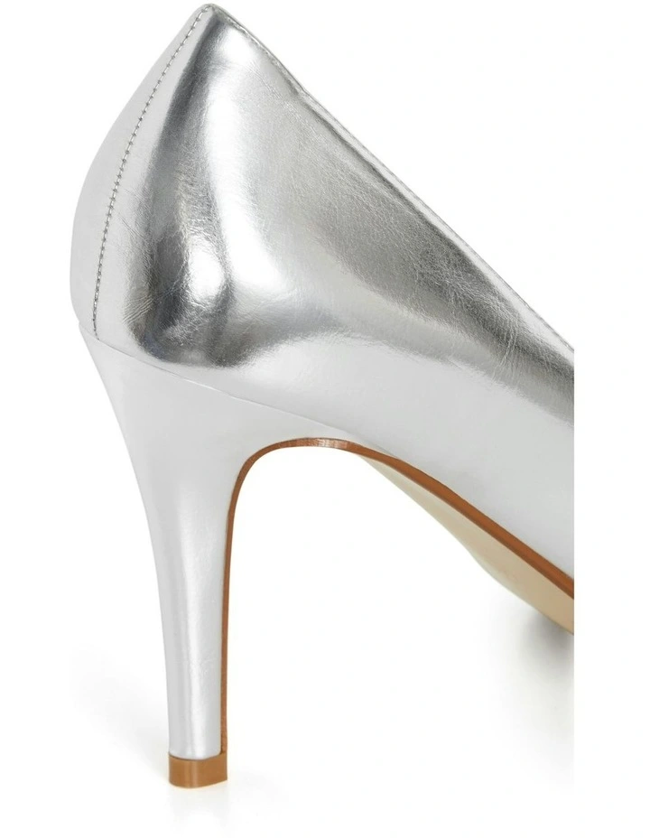 Wide Fit Petunia Pump in Silver image 7