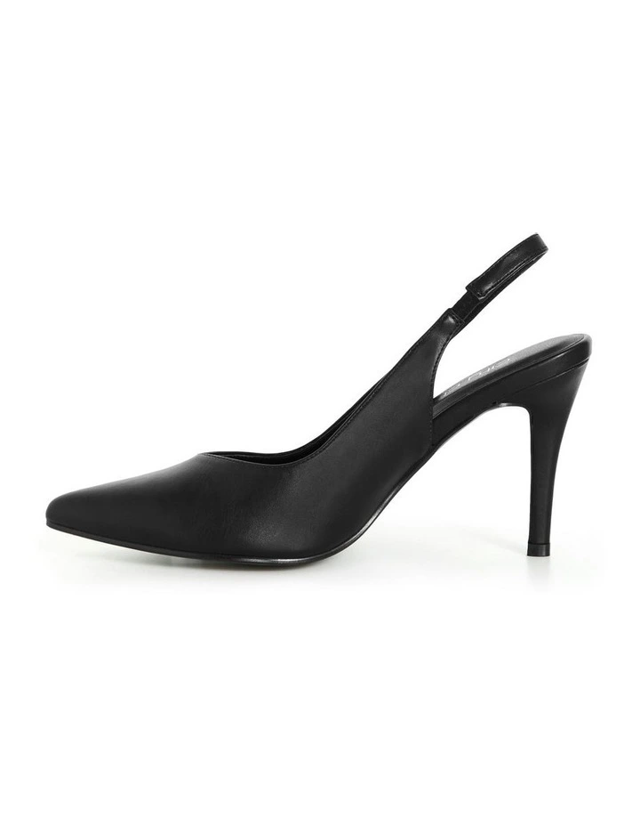 Wide Fit Snap Slingback in Black Matt image 4