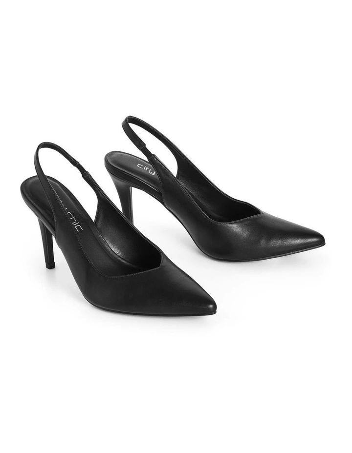 Wide Fit Snap Slingback in Black Matt image 6