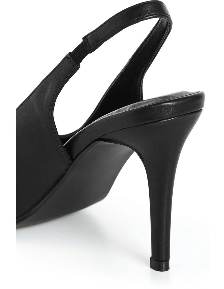 Wide Fit Snap Slingback in Black Matt image 7