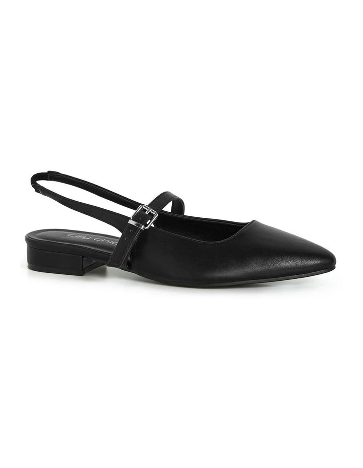 WIDE FIT Peasley Slingback in Black Matte image 1