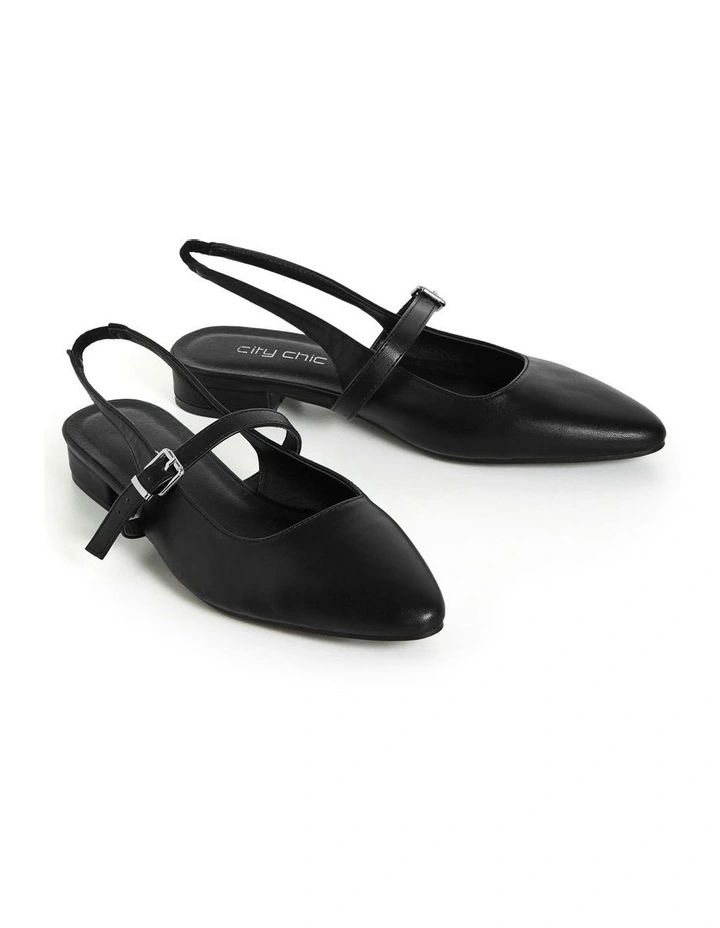 WIDE FIT Peasley Slingback in Black Matte image 6
