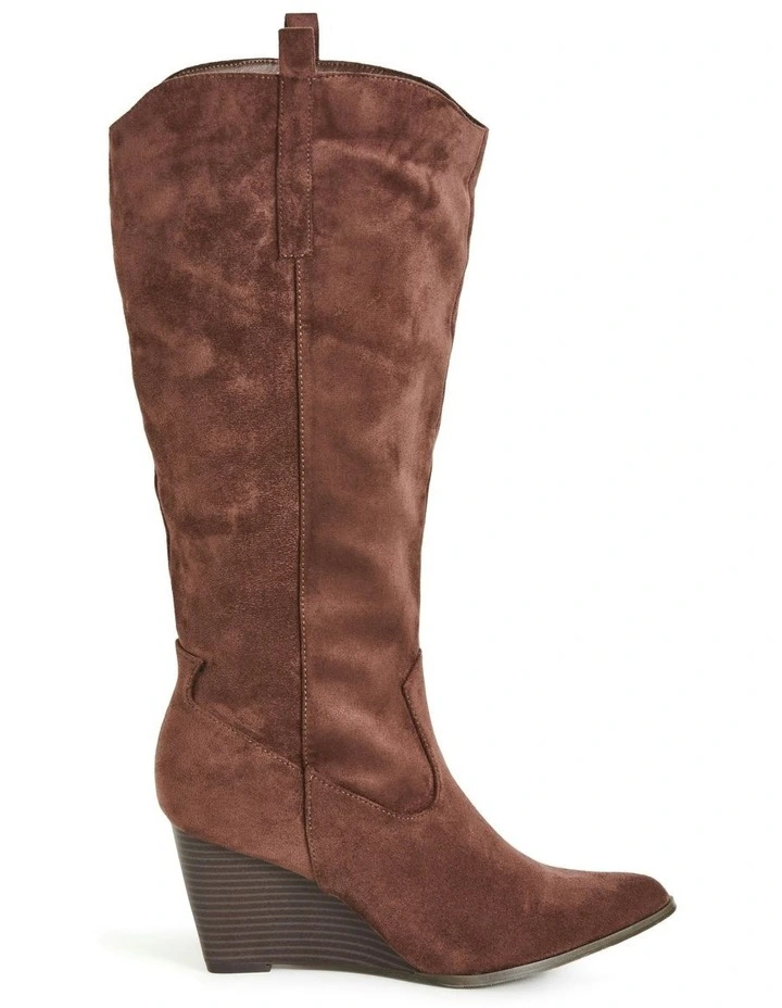 WIDE FIT Anastasia Boot in Chocolate image 2