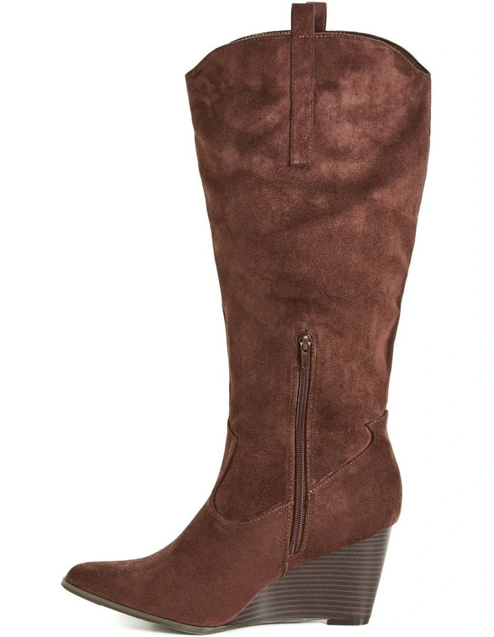 WIDE FIT Anastasia Boot in Chocolate image 4