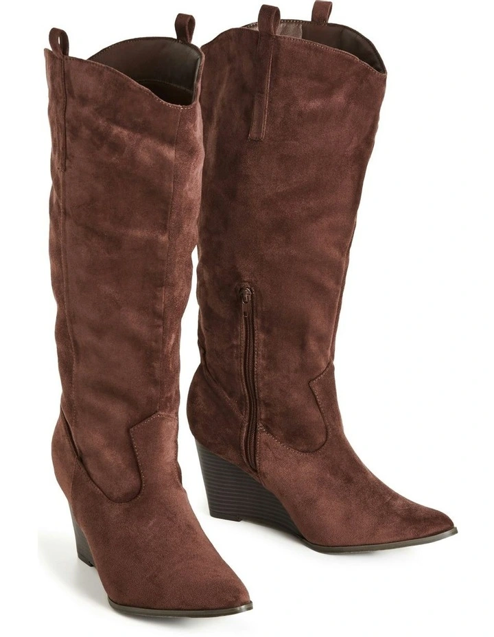 WIDE FIT Anastasia Boot in Chocolate image 6