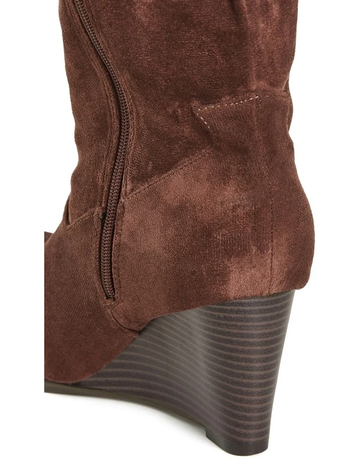 WIDE FIT Anastasia Boot in Chocolate image 7