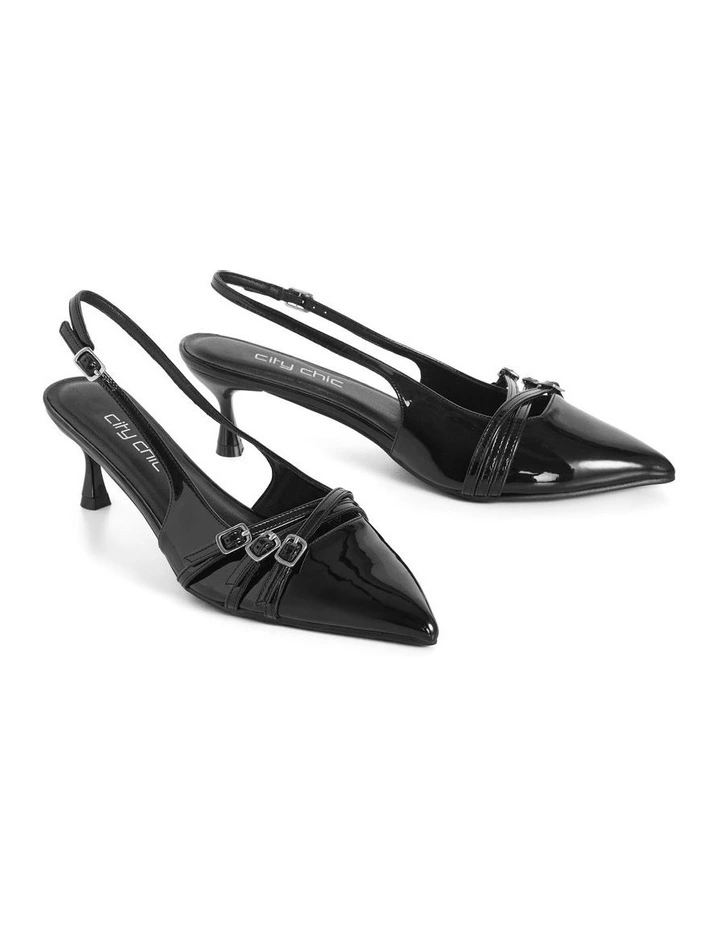 WIDE FIT Mia Slingback in Black image 6