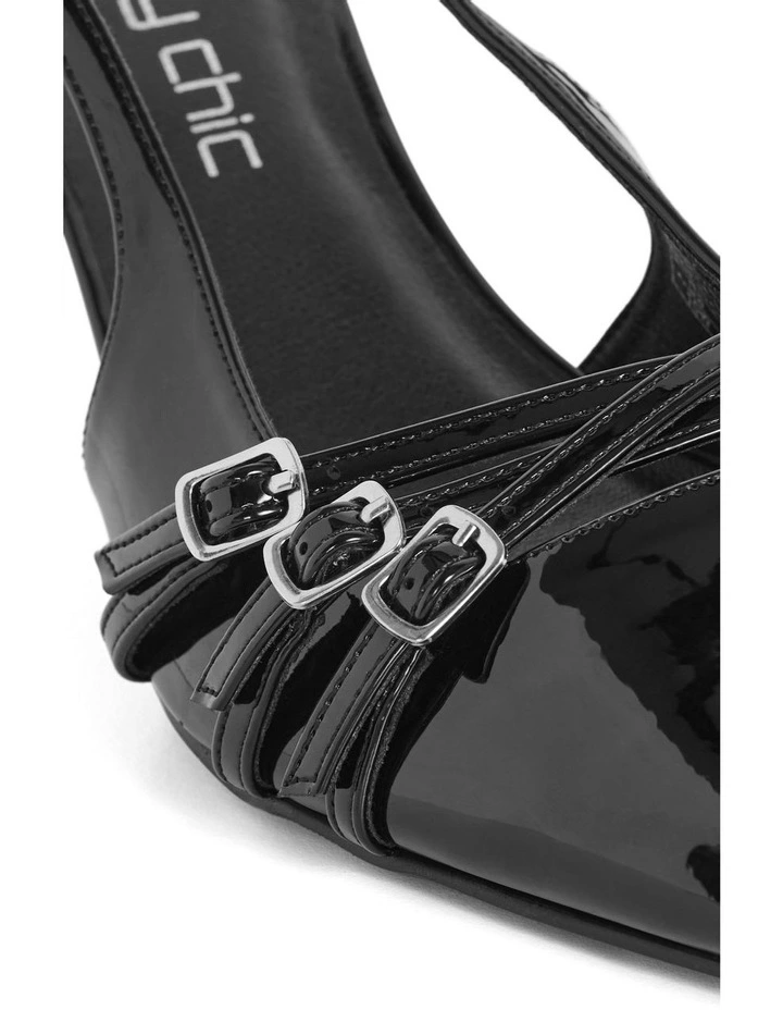 WIDE FIT Mia Slingback in Black image 7