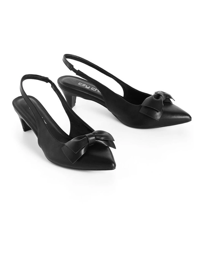 WIDE FIT Bianca Bow Slingback in Black image 6