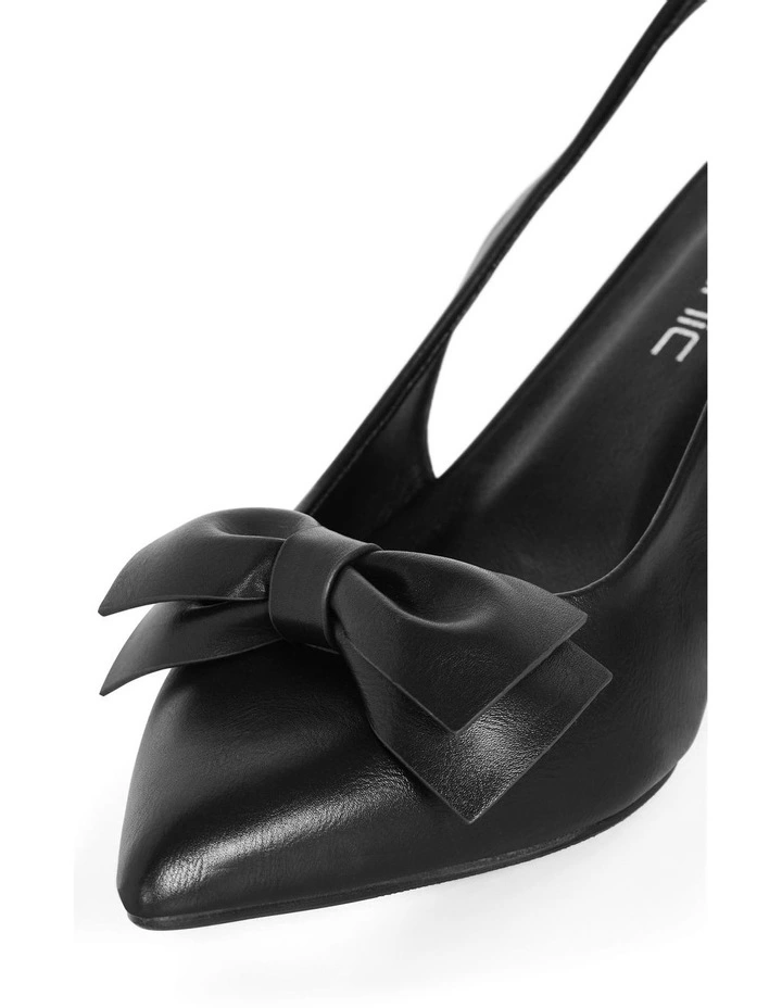 WIDE FIT Bianca Bow Slingback in Black image 7