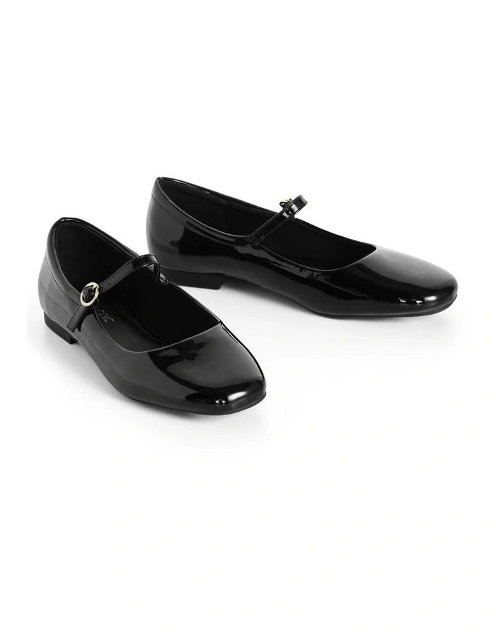 WIDE FIT Sofia Ballerina in Black image 6