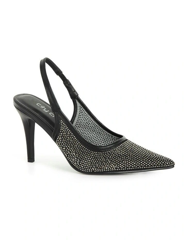 Wide Fit Party Slingback Shoe in Black image 1