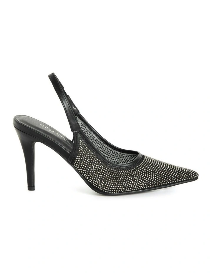 Wide Fit Party Slingback Shoe in Black image 2