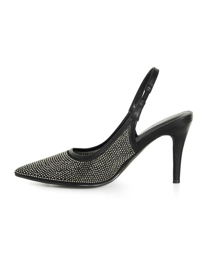 Wide Fit Party Slingback Shoe in Black image 4