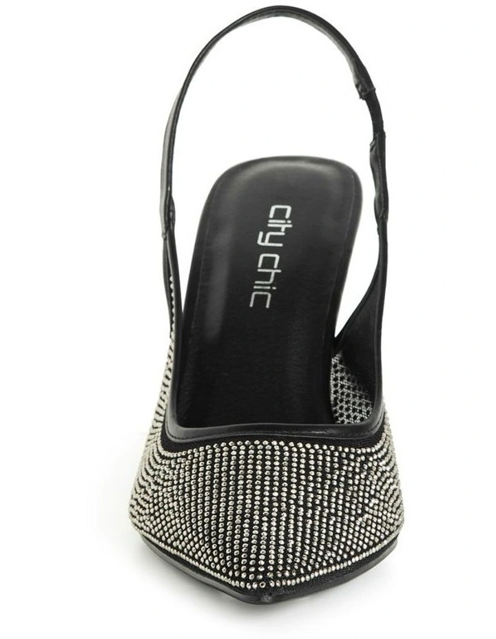 Wide Fit Party Slingback Shoe in Black image 5