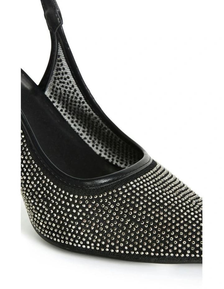 Wide Fit Party Slingback Shoe in Black image 7