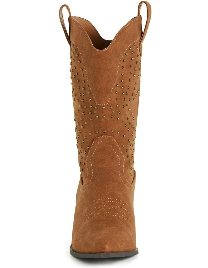 Wide Fit Western Edge Boot in Tan image 5
