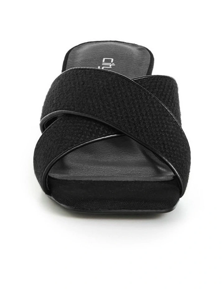 Wide Fit Tuscany Slide in Black image 5